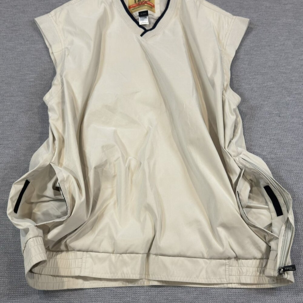 Izod X-Treme Friction Golfwear Vest Mens Large V-Neck Sleeveless Light Khaki - Picture 5 of 11
